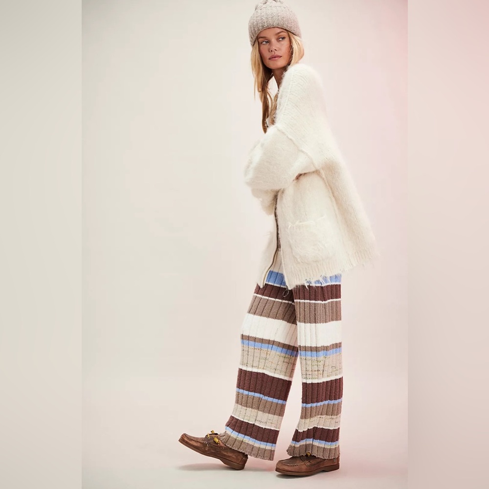 Free People Cream Oversized Fuzzy Zip Teddy Jacket - Picture 4 of 16